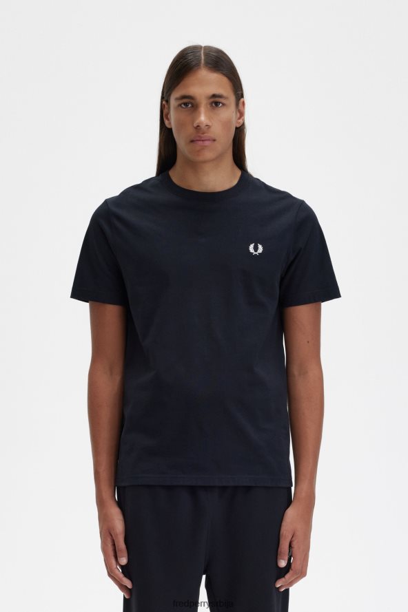 одећу рс Fred Perry мушкарци мајица са великим изрезом црн 68TD6P522