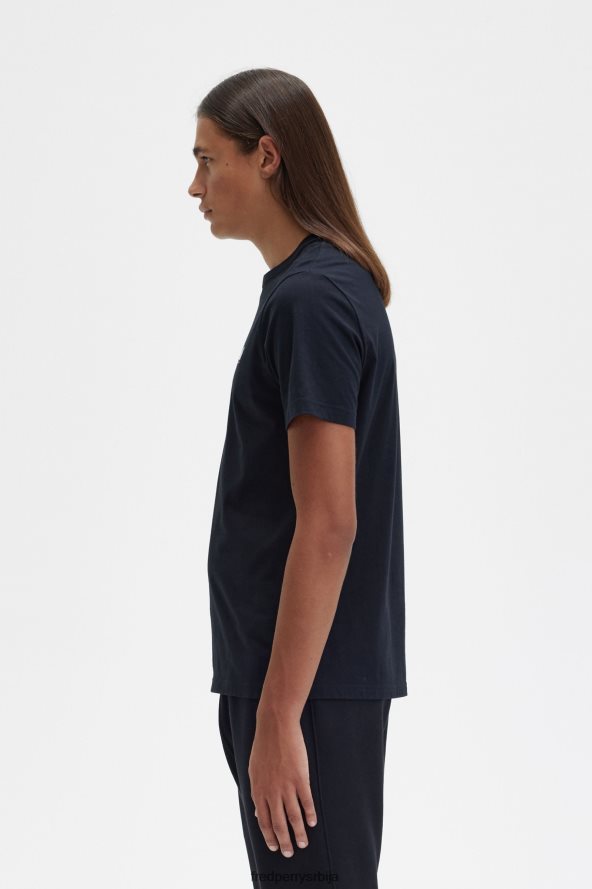 одећу рс Fred Perry мушкарци мајица са великим изрезом црн 68TD6P522