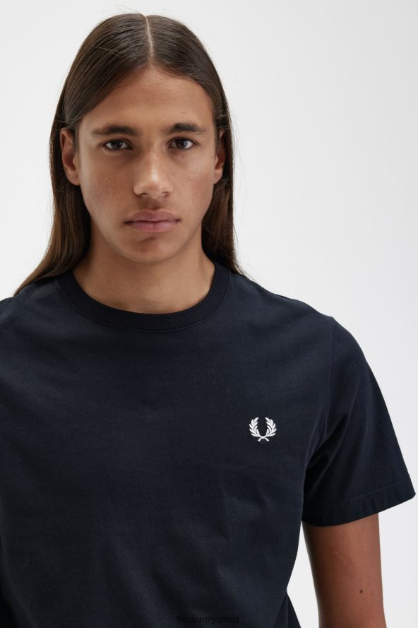 одећу рс Fred Perry мушкарци мајица са великим изрезом црн 68TD6P522