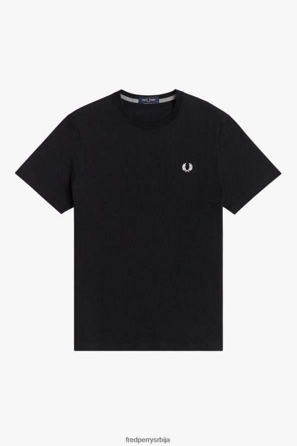 одећу рс Fred Perry мушкарци мајица са великим изрезом црн 68TD6P522