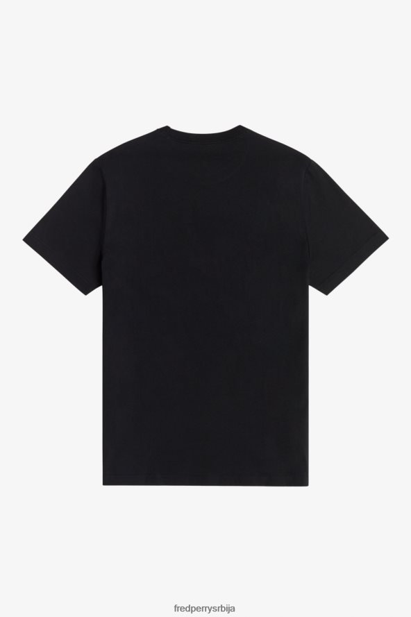 одећу рс Fred Perry мушкарци мајица са великим изрезом црн 68TD6P522