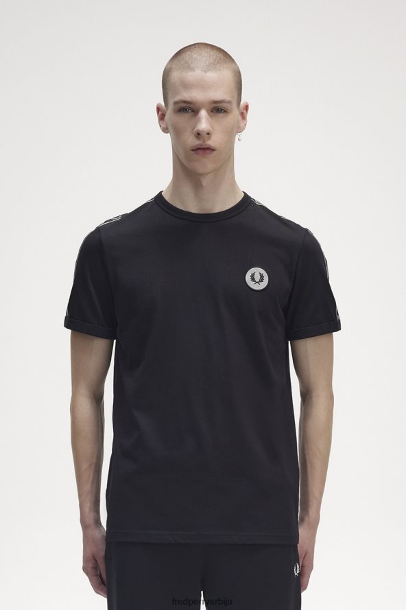 одећу рс Fred Perry мушкарци рингер мајица са рефлектујућим детаљима црна/рефлектујућа 68TD6P525
