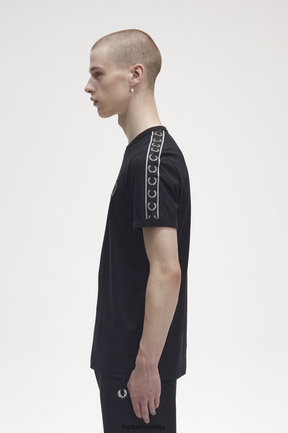 одећу рс Fred Perry мушкарци рингер мајица са рефлектујућим детаљима црна/рефлектујућа 68TD6P525