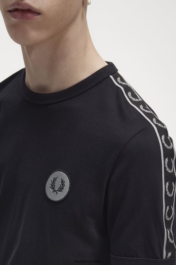 одећу рс Fred Perry мушкарци рингер мајица са рефлектујућим детаљима црна/рефлектујућа 68TD6P525