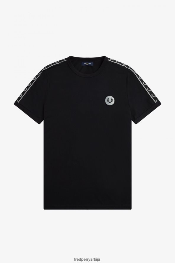 одећу рс Fred Perry мушкарци рингер мајица са рефлектујућим детаљима црна/рефлектујућа 68TD6P525