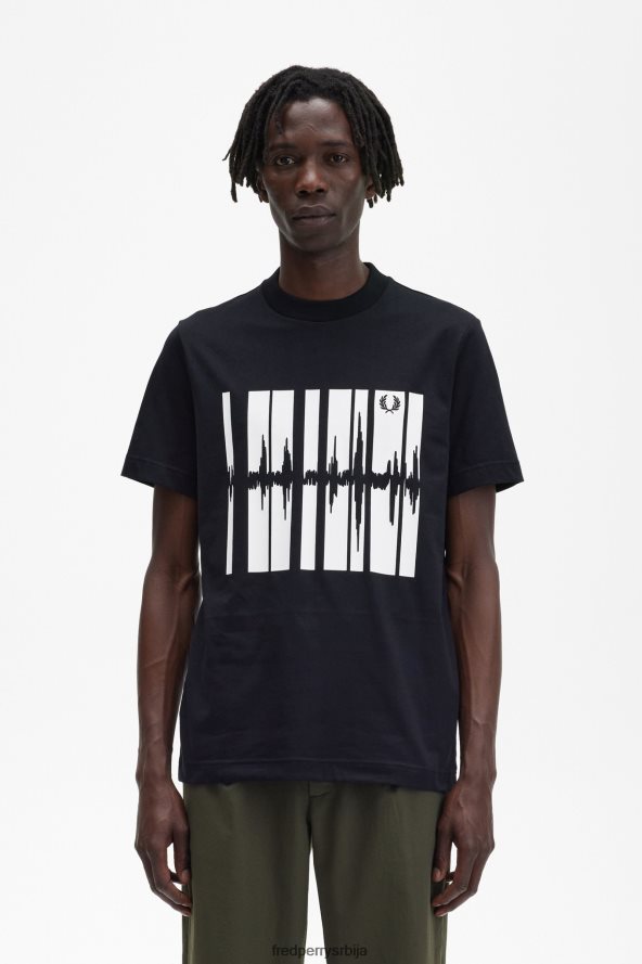 одећу рс Fred Perry мушкарци мајица са графиком соундваве црн 68TD6P534