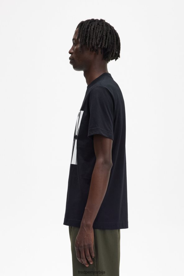 одећу рс Fred Perry мушкарци мајица са графиком соундваве црн 68TD6P534