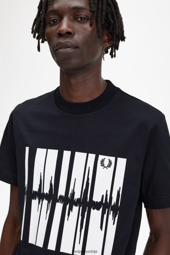 одећу рс Fred Perry мушкарци мајица са графиком соундваве црн 68TD6P534