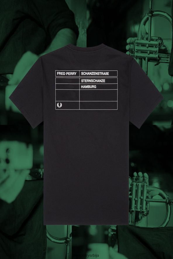 одећу рс Fred Perry мушкарци хамбург рингер мајица црн 68TD6P539