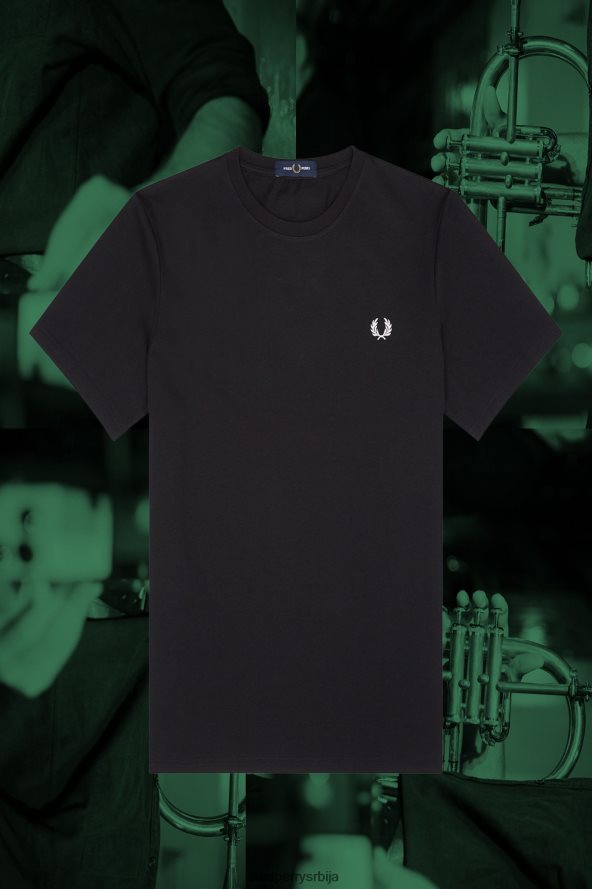 одећу рс Fred Perry мушкарци хамбург рингер мајица црн 68TD6P539