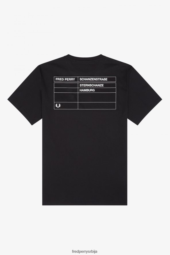 одећу рс Fred Perry мушкарци хамбург рингер мајица црн 68TD6P539