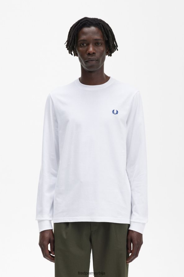 одећу рс Fred Perry мушкарци графичка мајица дугих рукава соундваве бео 68TD6P542
