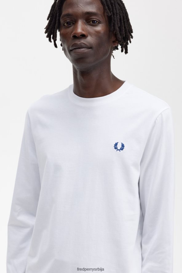 одећу рс Fred Perry мушкарци графичка мајица дугих рукава соундваве бео 68TD6P542