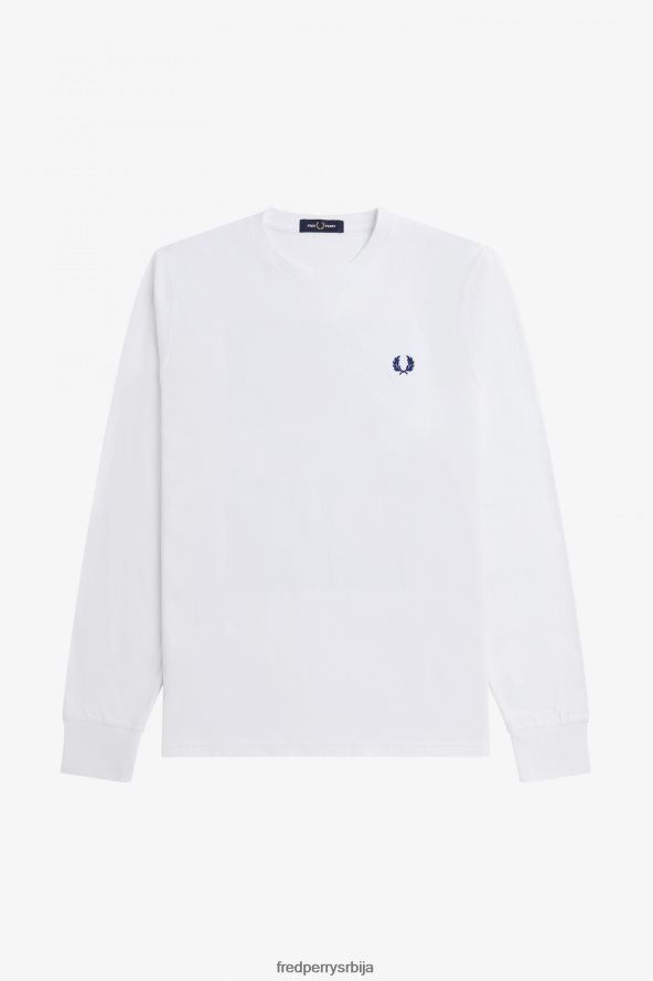 одећу рс Fred Perry мушкарци графичка мајица дугих рукава соундваве бео 68TD6P542