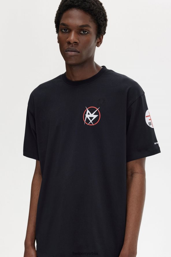 одећу рс Fred Perry мушкарци штампана мајица бео 68TD6P548
