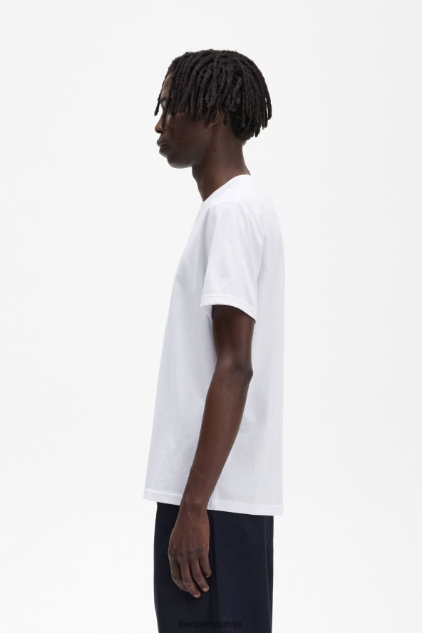одећу рс Fred Perry мушкарци рефлектујућа мајица са ловоровим венцем бео 68TD6P549