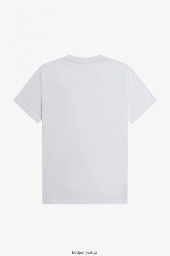 одећу рс Fred Perry мушкарци рефлектујућа мајица са ловоровим венцем бео 68TD6P549
