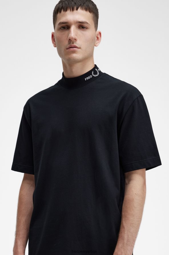 одећу рс Fred Perry мушкарци мајица са брендираним крагном црн 68TD6P553