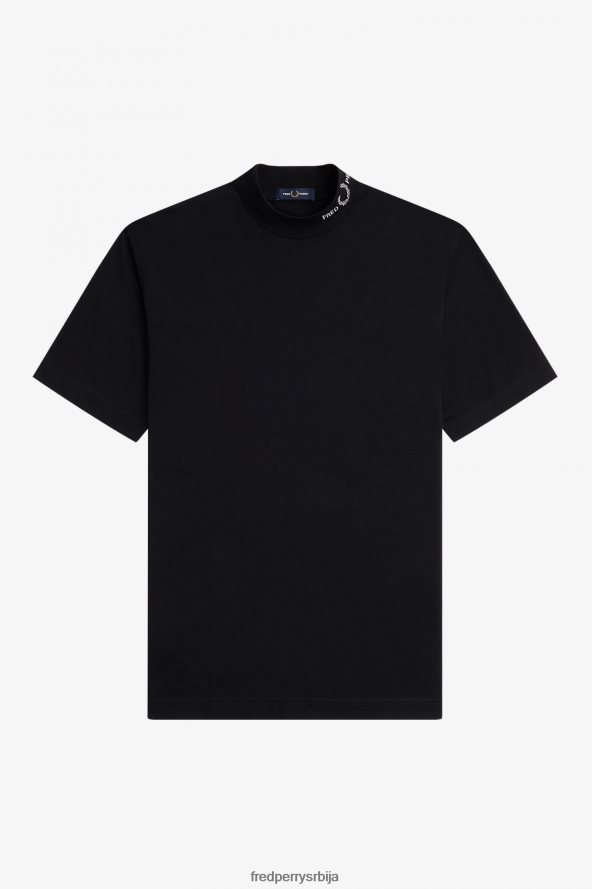 одећу рс Fred Perry мушкарци мајица са брендираним крагном црн 68TD6P553