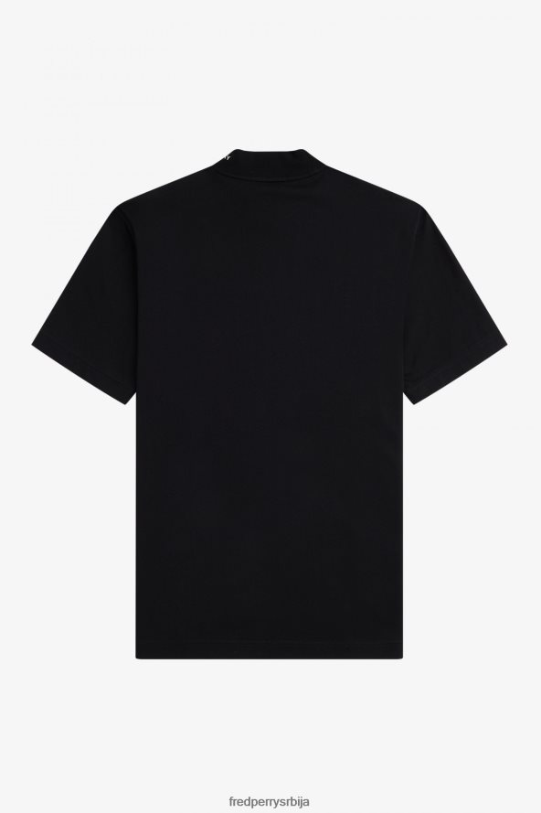 одећу рс Fred Perry мушкарци мајица са брендираним крагном црн 68TD6P553