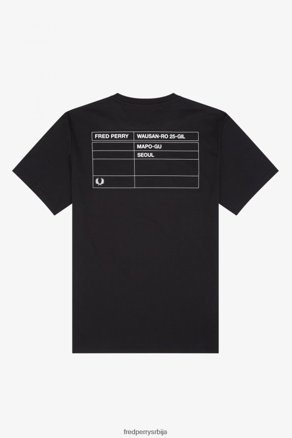 одећу рс Fred Perry мушкарци сеул рингер мајица црн 68TD6P555