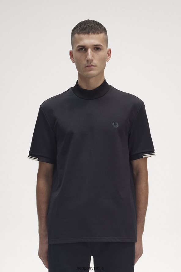 одећу рс Fred Perry мушкарци горњи део са високим вратом црн 68TD6P561