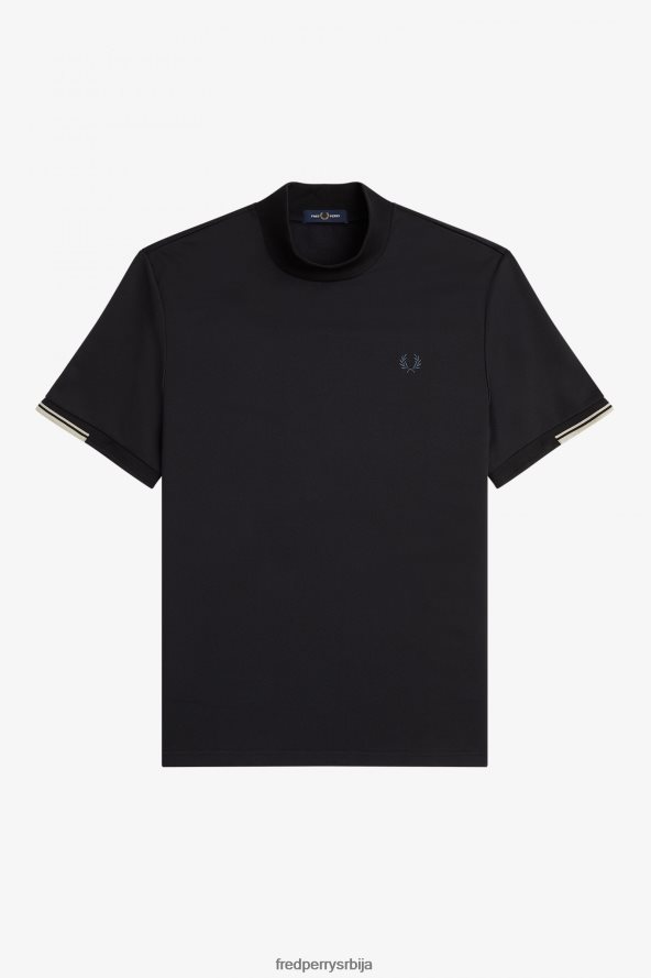 одећу рс Fred Perry мушкарци горњи део са високим вратом црн 68TD6P561