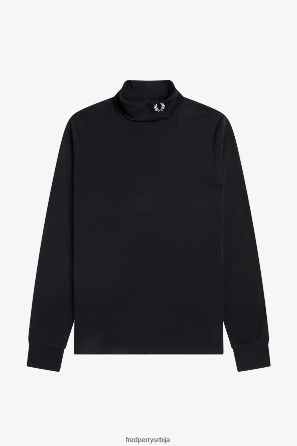 одећу рс Fred Perry мушкарци рол врат топ црн 68TD6P562