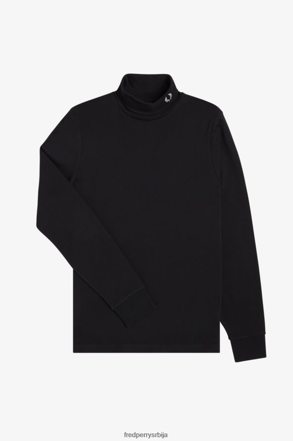 одећу рс Fred Perry мушкарци рол врат топ црн 68TD6P562