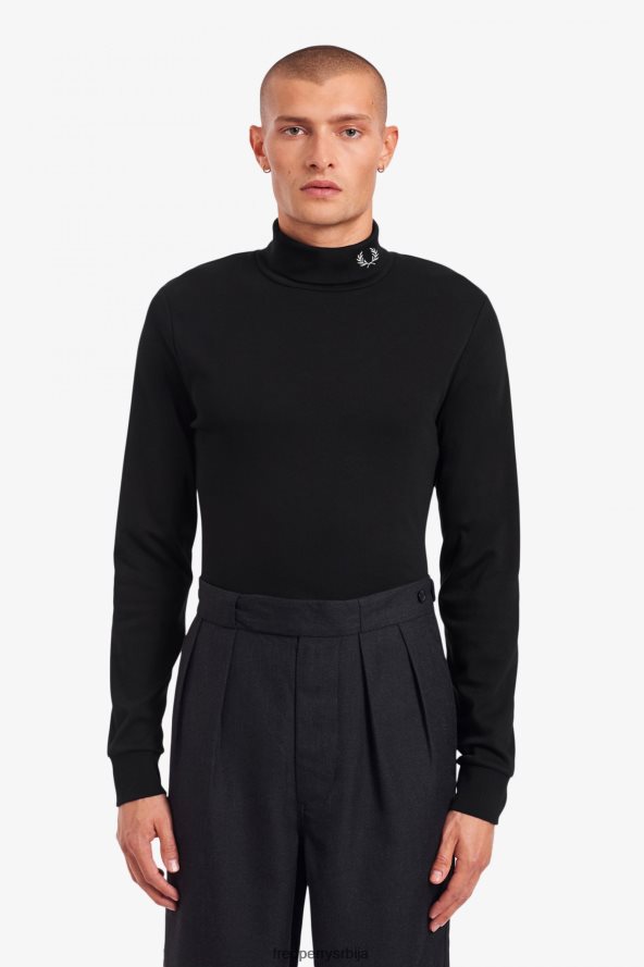 одећу рс Fred Perry мушкарци рол врат топ црн 68TD6P562
