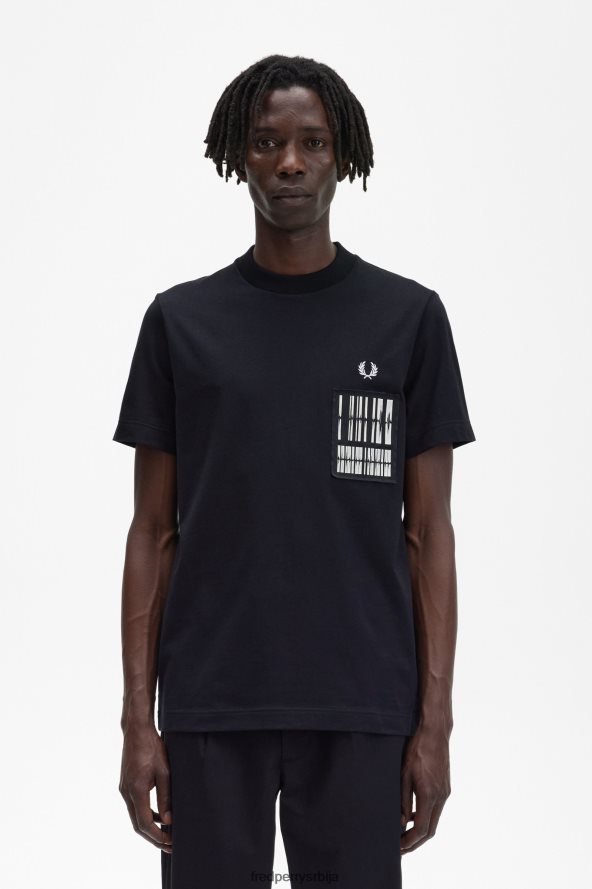 одећу рс Fred Perry мушкарци мајица са звучним таласима црн 68TD6P571