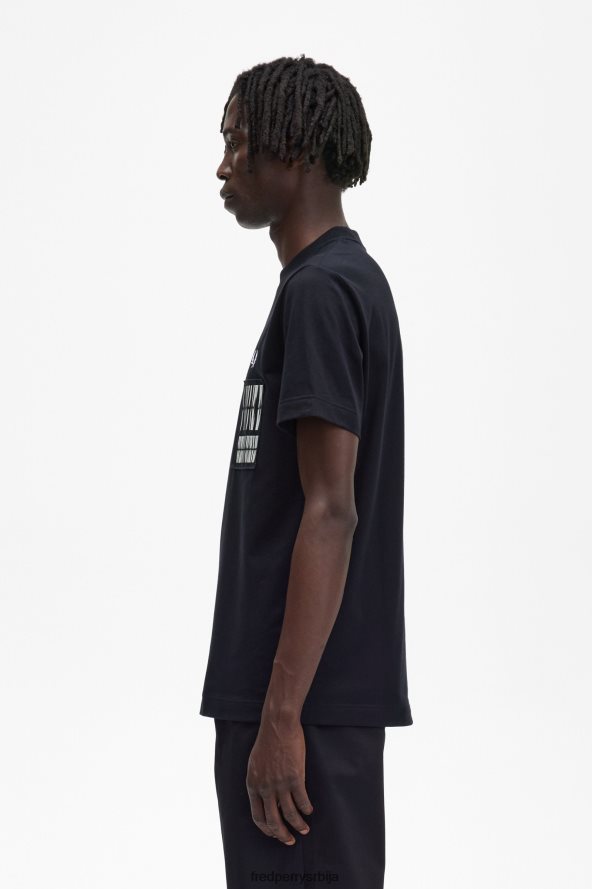 одећу рс Fred Perry мушкарци мајица са звучним таласима црн 68TD6P571