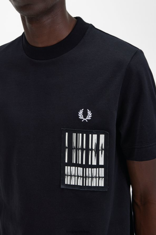 одећу рс Fred Perry мушкарци мајица са звучним таласима црн 68TD6P571