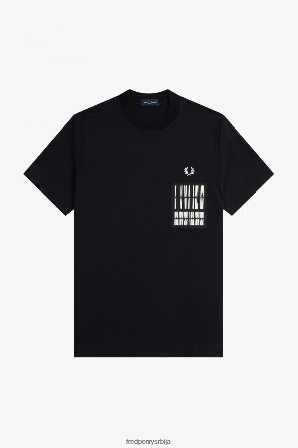 одећу рс Fred Perry мушкарци мајица са звучним таласима црн 68TD6P571