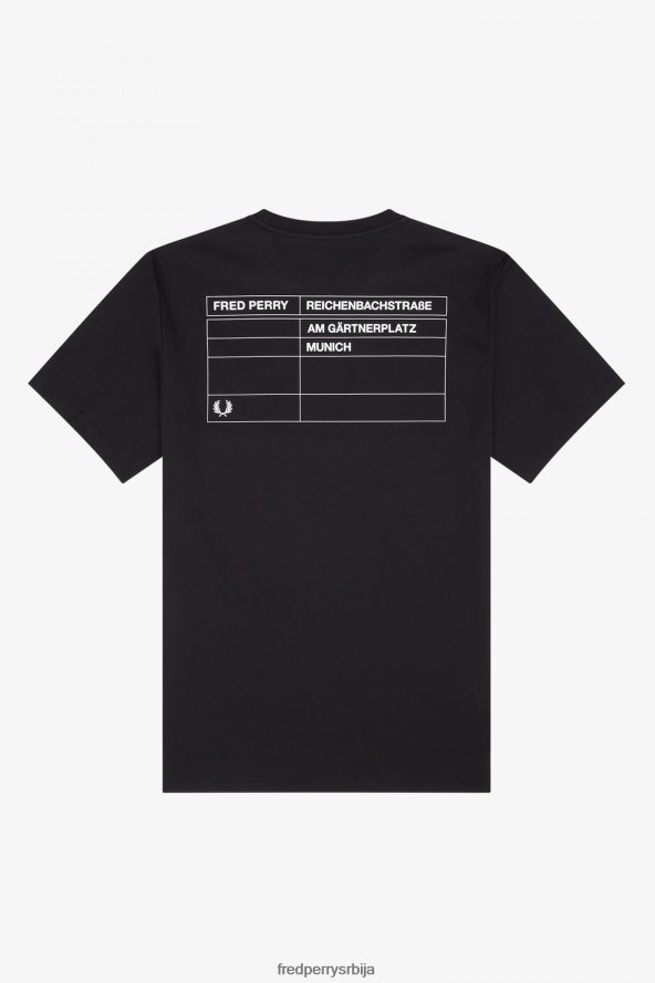 одећу рс Fred Perry мушкарци минхен рингер мајица црн 68TD6P573