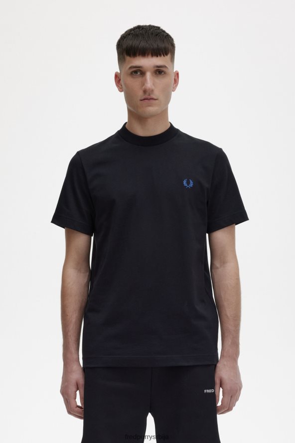 одећу рс Fred Perry мушкарци мајица са графиком позади соундваве црн 68TD6P582