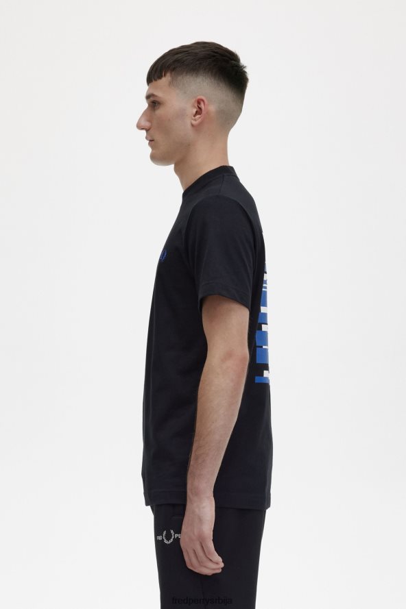 одећу рс Fred Perry мушкарци мајица са графиком позади соундваве црн 68TD6P582