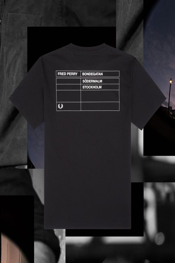 одећу рс Fred Perry мушкарци Стоцкхолм рингер мајица црн 68TD6P592