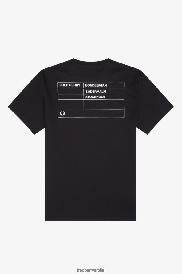 одећу рс Fred Perry мушкарци Стоцкхолм рингер мајица црн 68TD6P592