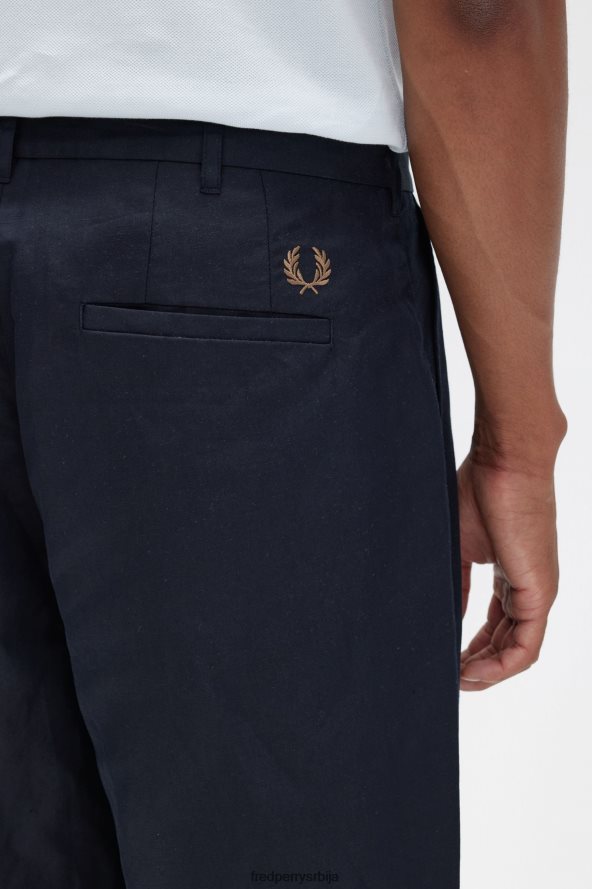 одећу рс Fred Perry мушкарци скраћене панталоне од мешавине лана морнарица 68TD6P45