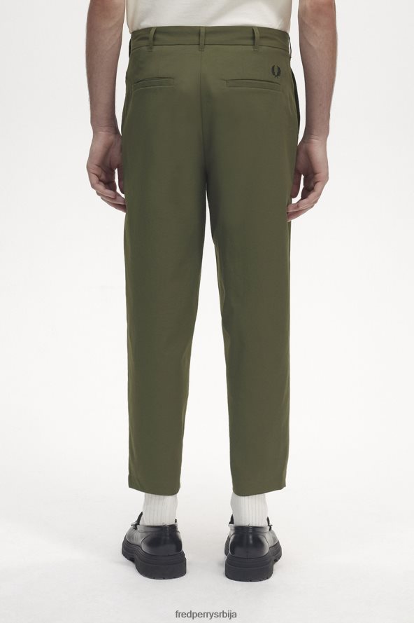 одећу рс Fred Perry мушкарци сужене панталоне једнолично зелено 68TD6P48