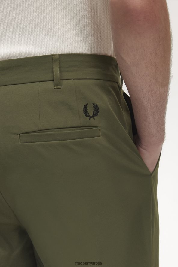 одећу рс Fred Perry мушкарци сужене панталоне једнолично зелено 68TD6P48