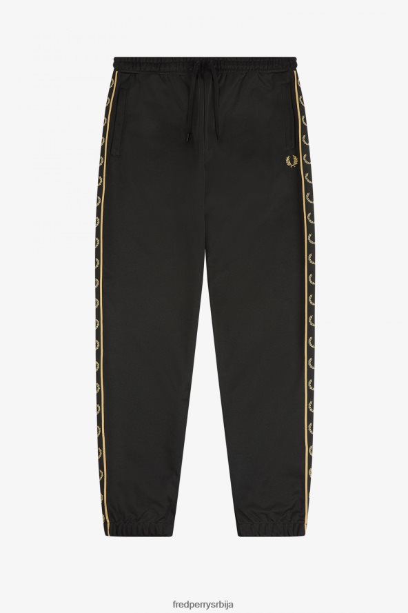 одећу рс Fred Perry мушкарци панталоне са контрастним тракама црно злато 68TD6P51