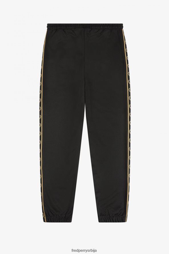 одећу рс Fred Perry мушкарци панталоне са контрастним тракама црно злато 68TD6P51