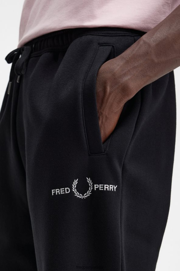 одећу рс Fred Perry мушкарци везене тренирке црн 68TD6P54
