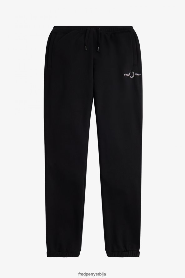одећу рс Fred Perry мушкарци везене тренирке црн 68TD6P54
