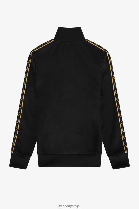 одећу рс Fred Perry мушкарци залепљена половина рајсфершлуса црно злато 68TD6P11