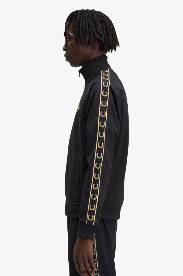одећу рс Fred Perry мушкарци јакна са контрастном траком црно злато 68TD6P13 одећу рс Fred Perry мушкарци јакна са контрастном траком црно злато 68TD6P13