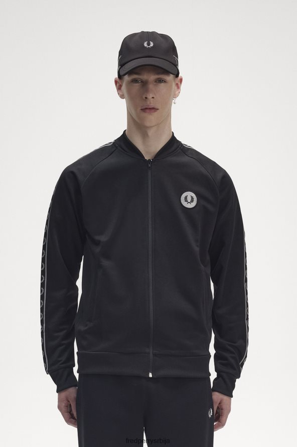 одећу рс Fred Perry мушкарци рефлектујућа јакна са овратником црн 68TD6P16