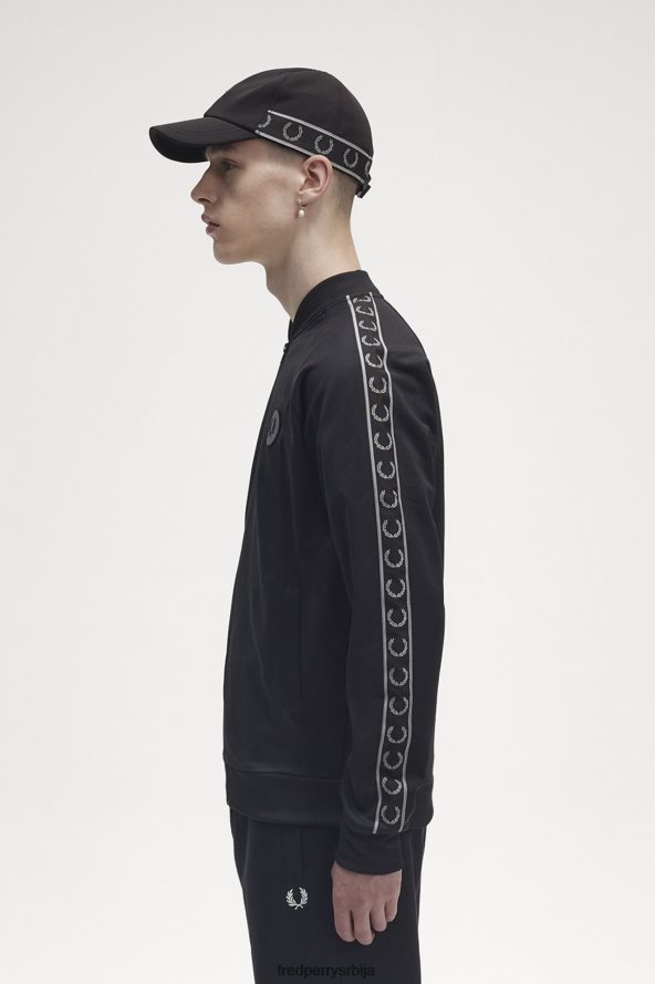 одећу рс Fred Perry мушкарци рефлектујућа јакна са овратником црн 68TD6P16